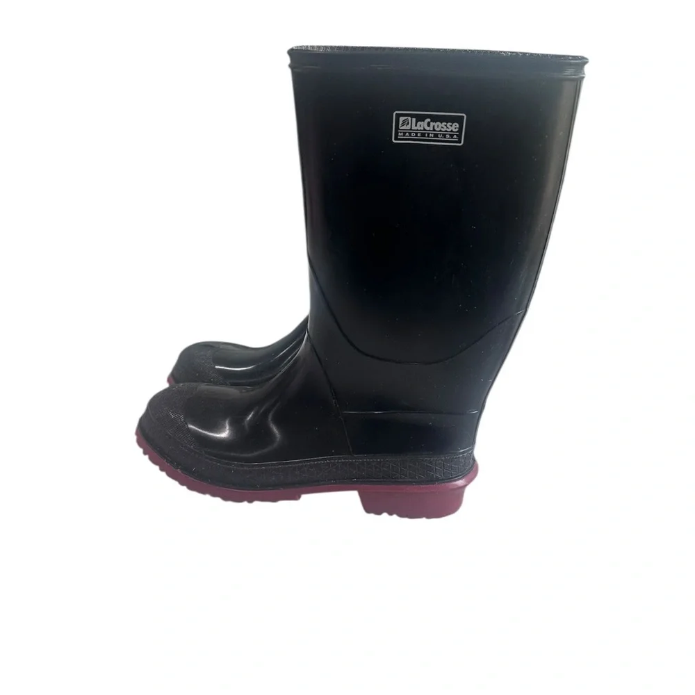 LaCrosse Black Boots‎ with Red Soles Youth Size 5
